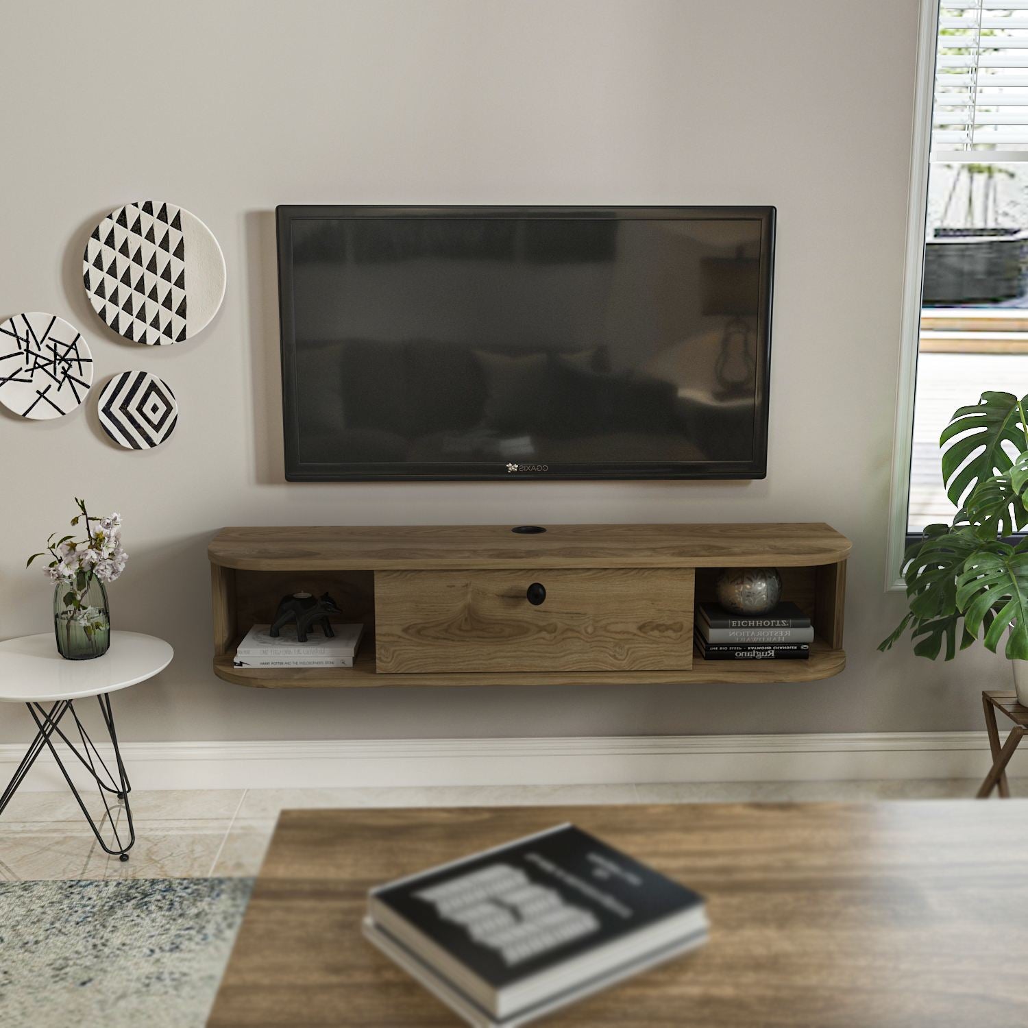Móvel de TV – 120cm x 23.4cm x 29.6cm – Carvalho Oud – MDF