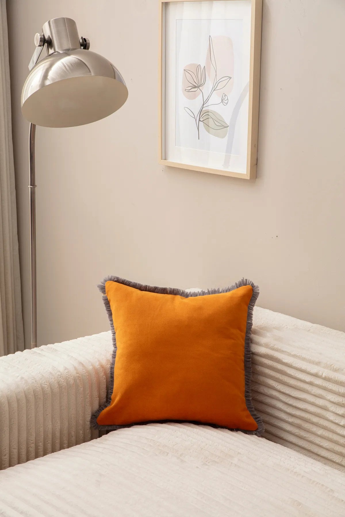 Capa de almofada – 43 x 43 cm – Laranja – Poliéster