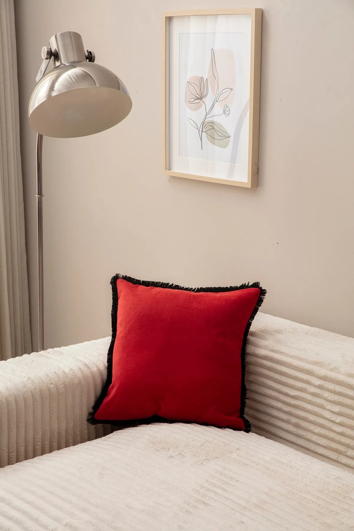 Capa de almofada – 43 x 43 cm – Vermelho – Poliéster