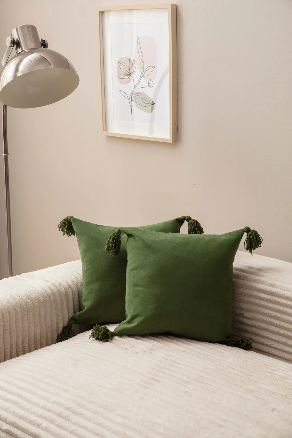 Conjunto de capa de almofada – 43 x 43 cm – Verde – Poliéster