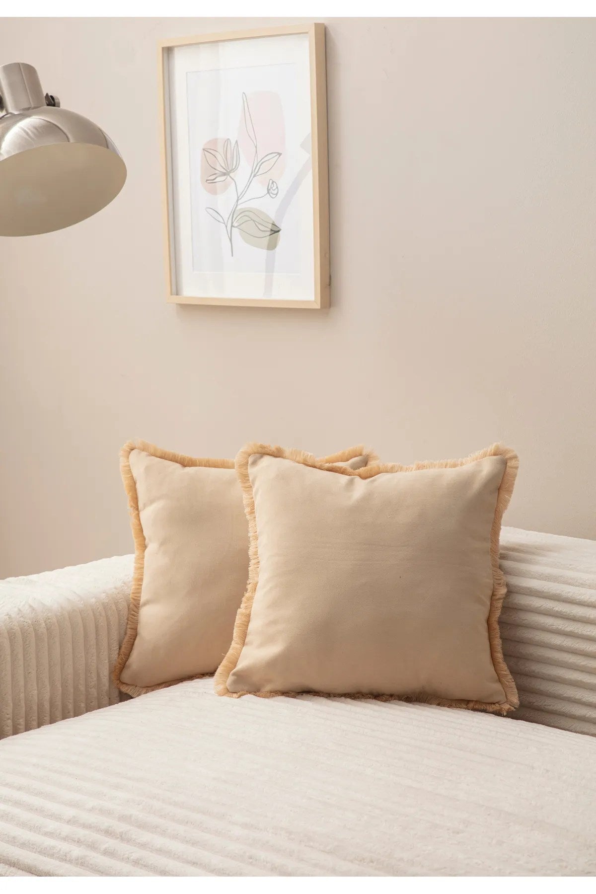 Conjunto de capa de almofada (2 peças) – 43 x 43 cm – Bege – 100% poliéster