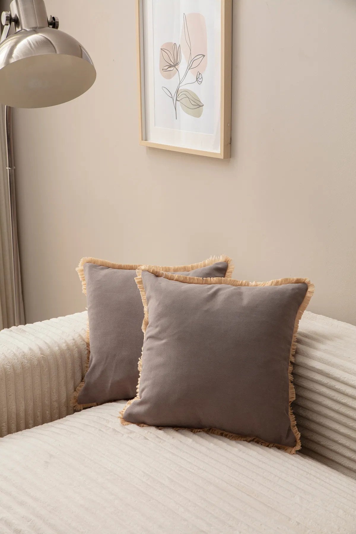 Conjunto de capas de almofada – 43 x 43 cm – Cinza – Poliéster