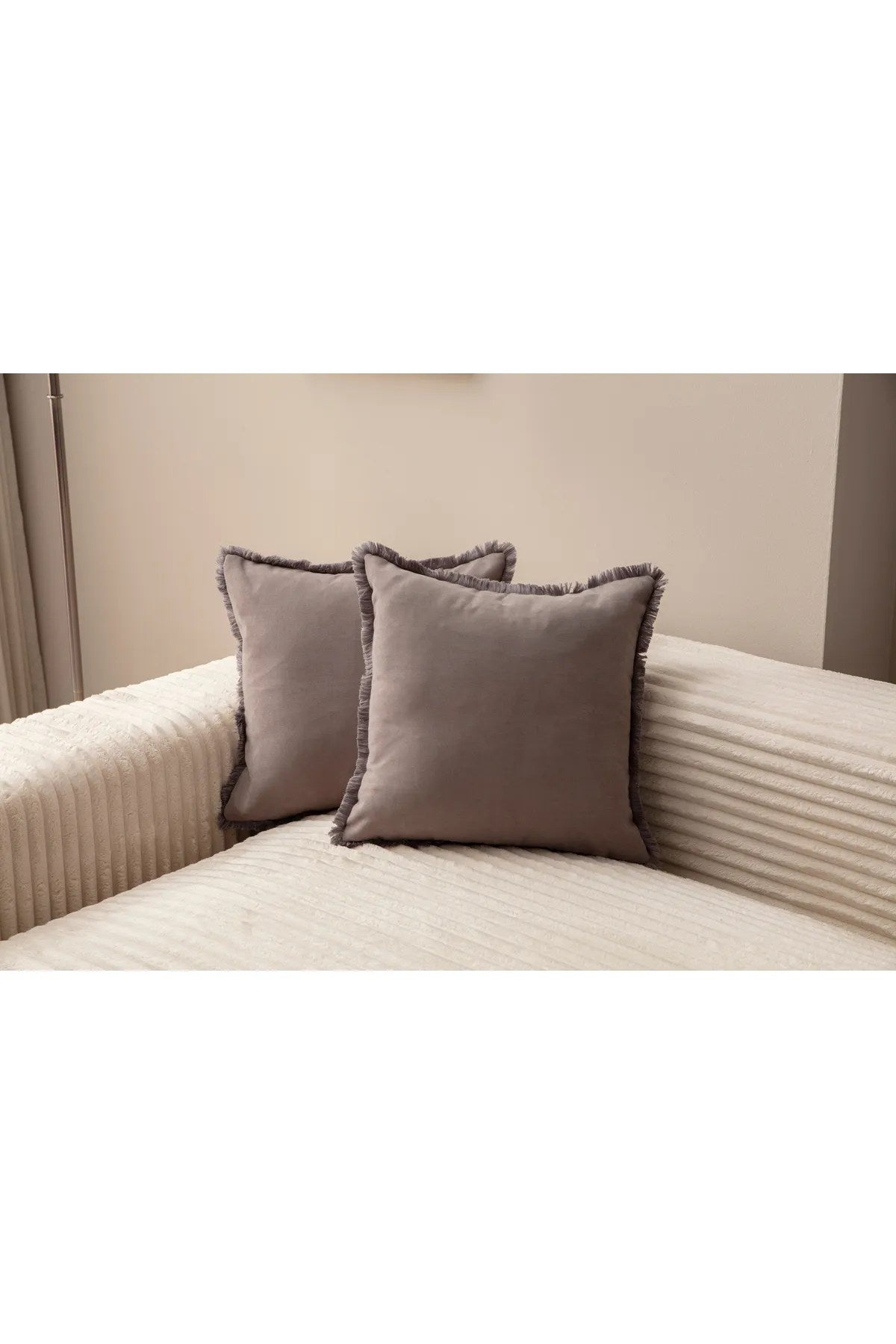 Conjunto de capa de almofada – 43 x 43 cm – Cinza – Poliéster