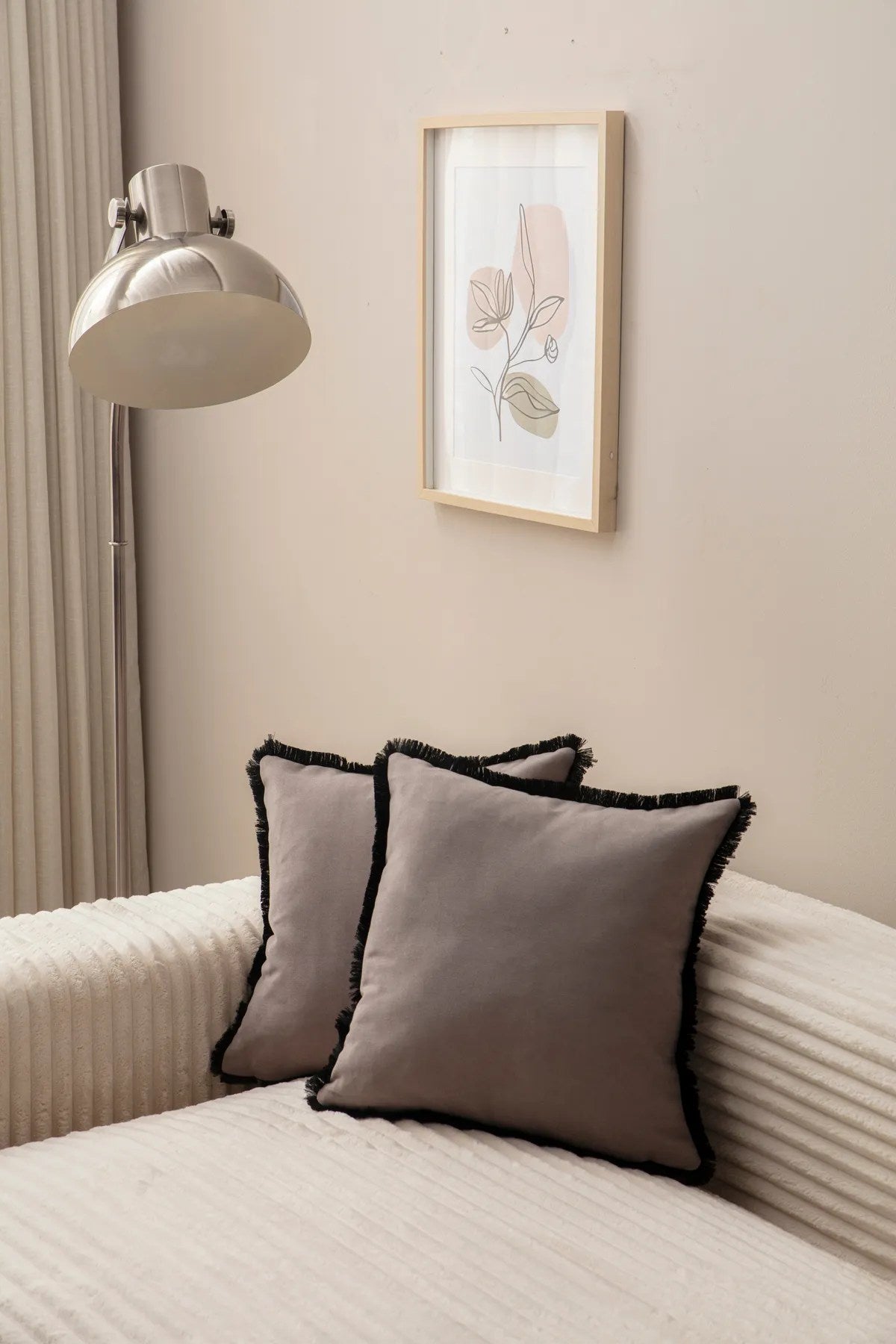 Conjunto de capa de almofada – 43 x 43 cm – Cinza – Poliéster