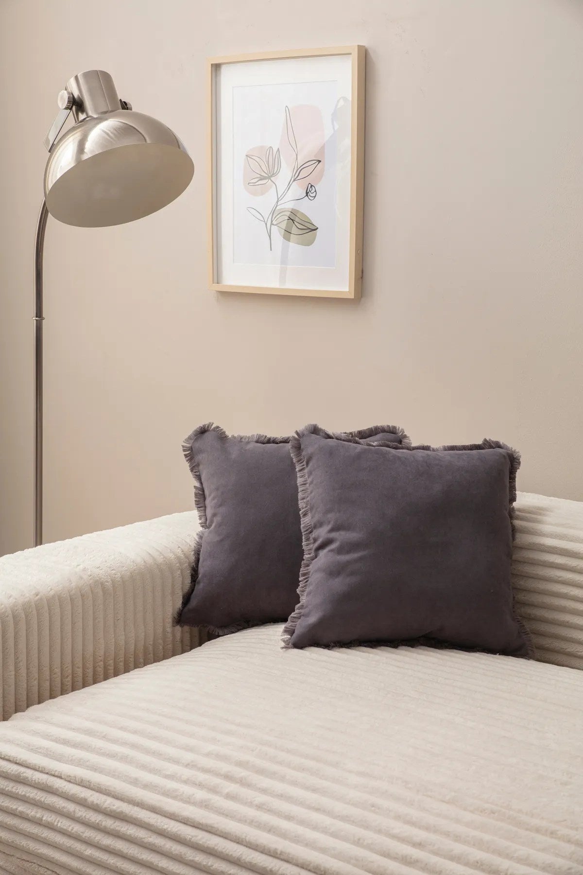 Conjunto de capa de almofada – 43 x 43 cm – Cinza – Poliéster