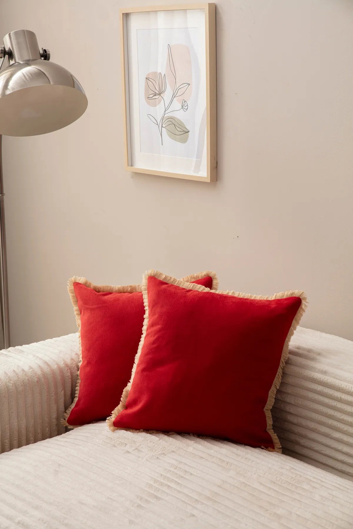 Conjunto de capas de almofadas – 43 x 43 cm – Vermelho – Polyester