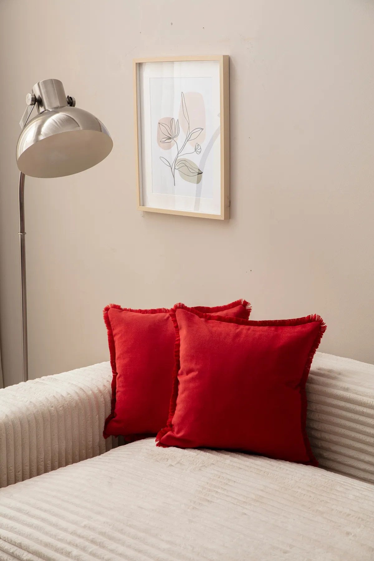 Conjunto de capas de almofada – 43 x 43 cm – Vermelho – 100% Poliéster
