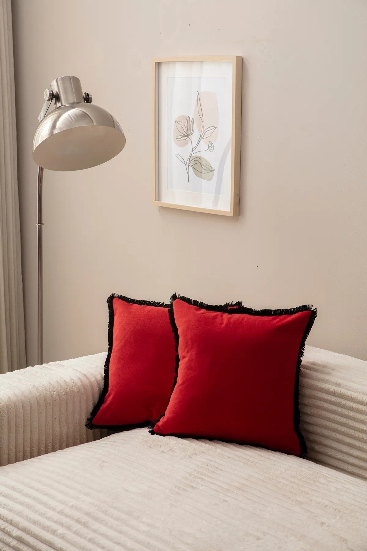 Conjunto de capa de almofada – 43 x 43 cm – Vermelho – Poliéster