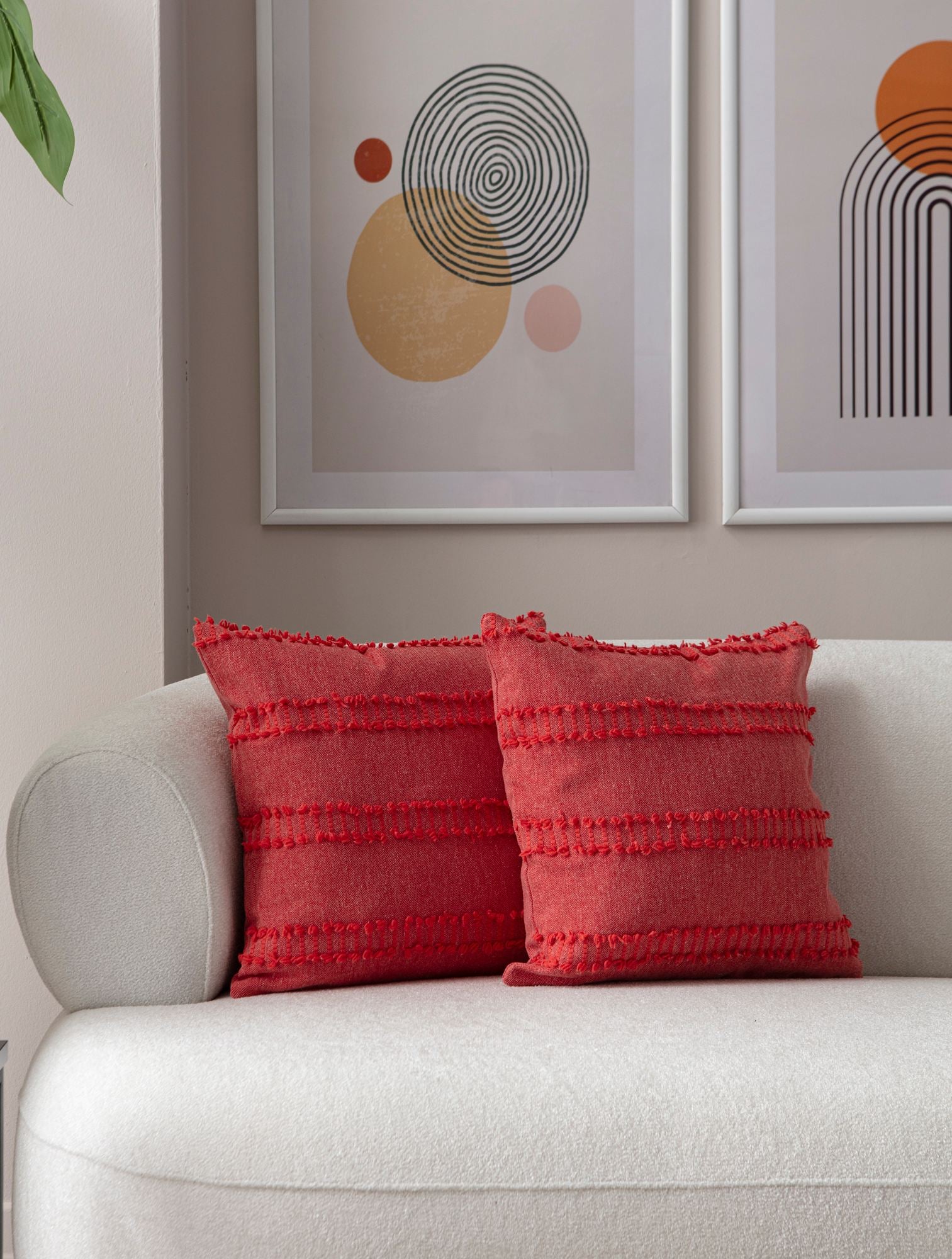 Conjunto de capas de almofada – 43 x 43 cm – Vermelho – Poliéster