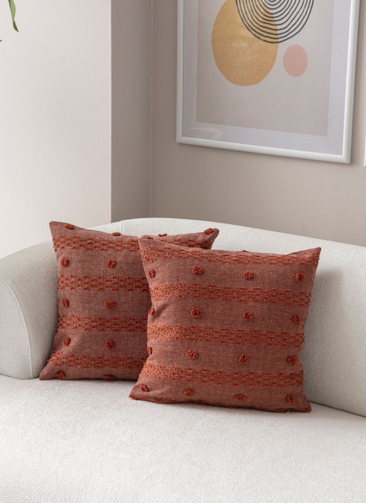 Conjunto de capas de almofada – 43 x 43 cm – Vermelho – Poliéster