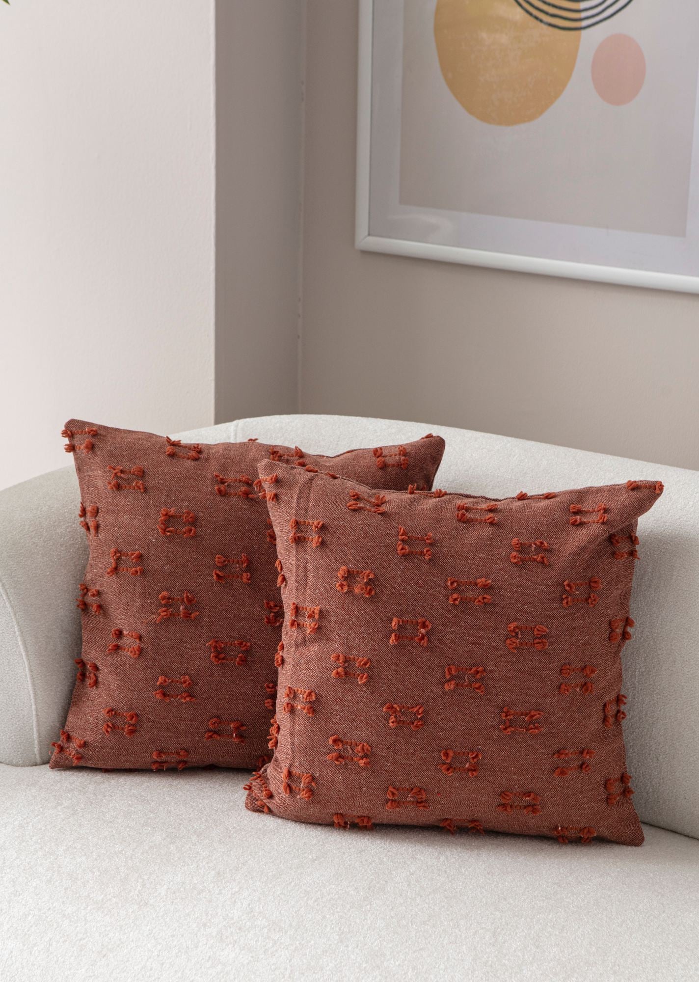 Conjunto de capa de almofada – 43 x 43 cm – Vermelho – Poliéster