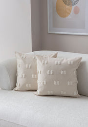 Conjunto de capas de almofada – 43 x 43 cm – Creme – Poliéster