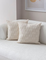 Conjunto de capas de almofada – 43 x 43 cm – Creme – Poliéster