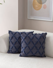 Conjunto de capa de almofada – 43 x 43 cm – Azul – 100% poliéster