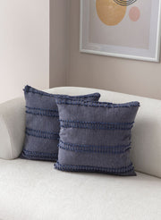 Conjunto de capa de almofada – 43 x 43 cm – Azul – Poliester