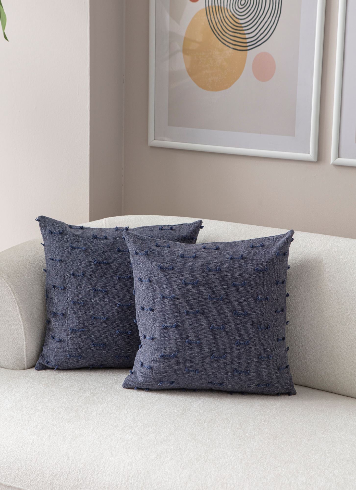 Capa de Almofada – 43 x 43 cm – Azul – Poliéster