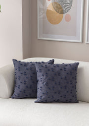 Conjunto de capa de almofada – 43 x 43 cm – Azul – Poliéster