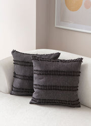 Conjunto de capa de almofada – 43 x 43 cm – Preto – 100% Poliéster