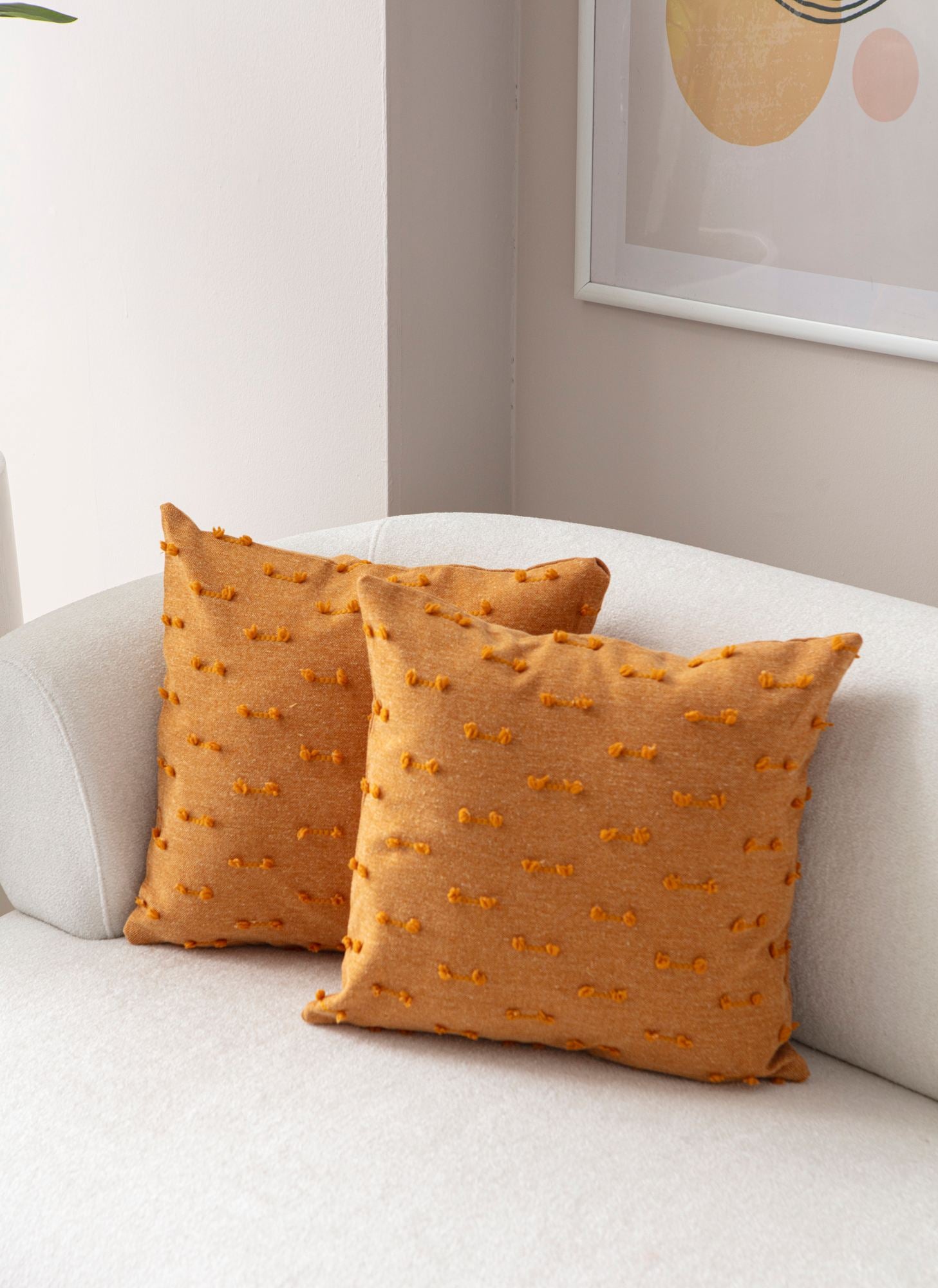 Conjunto de capa de almofada – 43 x 43 cm – Laranja – Poliéster