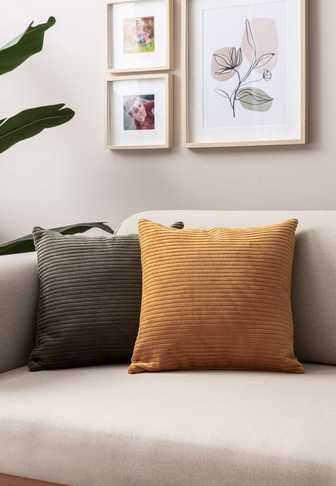 Conjunto de capa de almofada (2 peças) – 43 x 43 cm – Verde – 100% poliéster