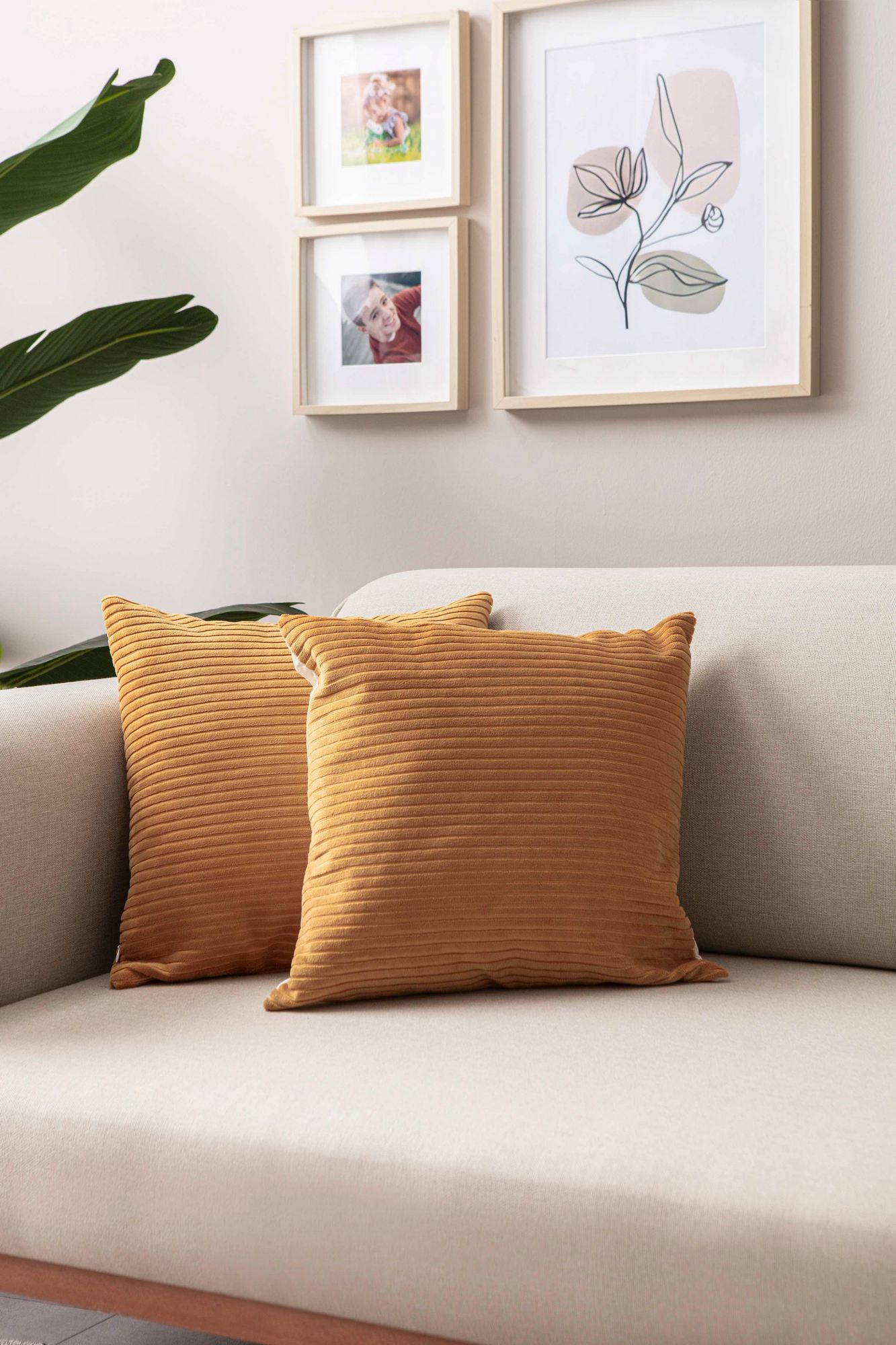 Conjunto de capas de almofada – 43 x 43 cm – Laranja – Poliéster