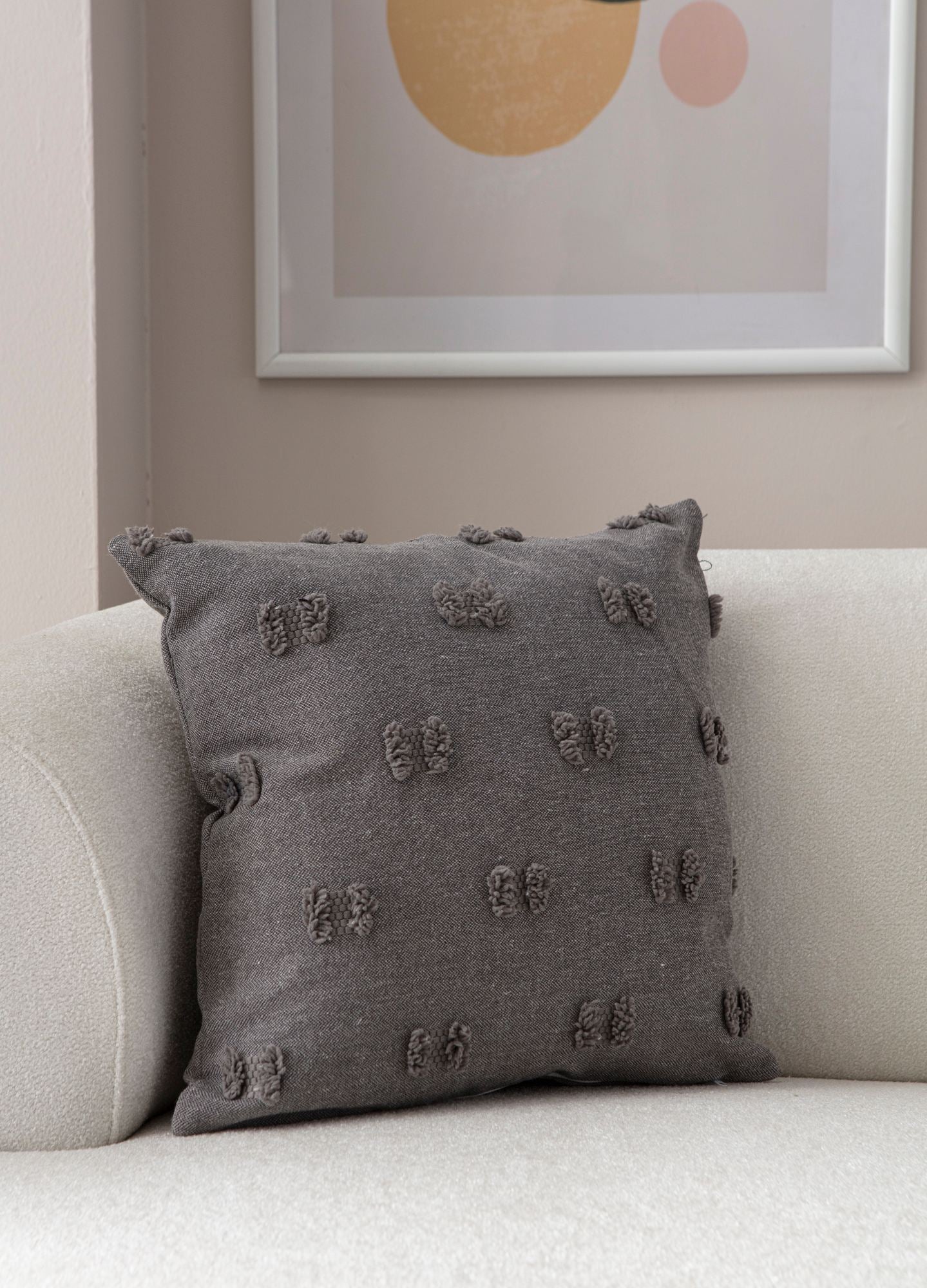 Capa de almofada – 43 x 43 cm – Cinza – Poliester