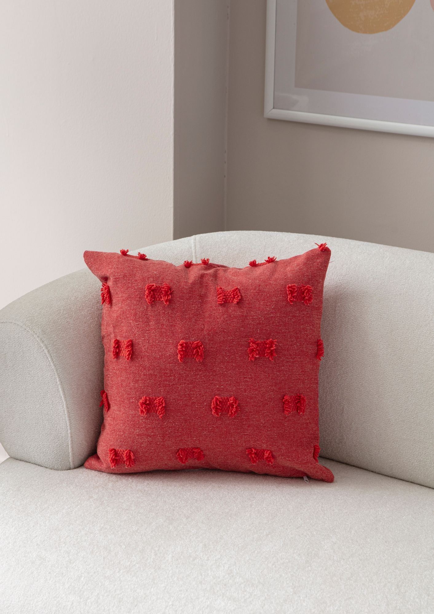 Capa de almofada – 43 x 43 cm – Vermelho – 100% Poliéster