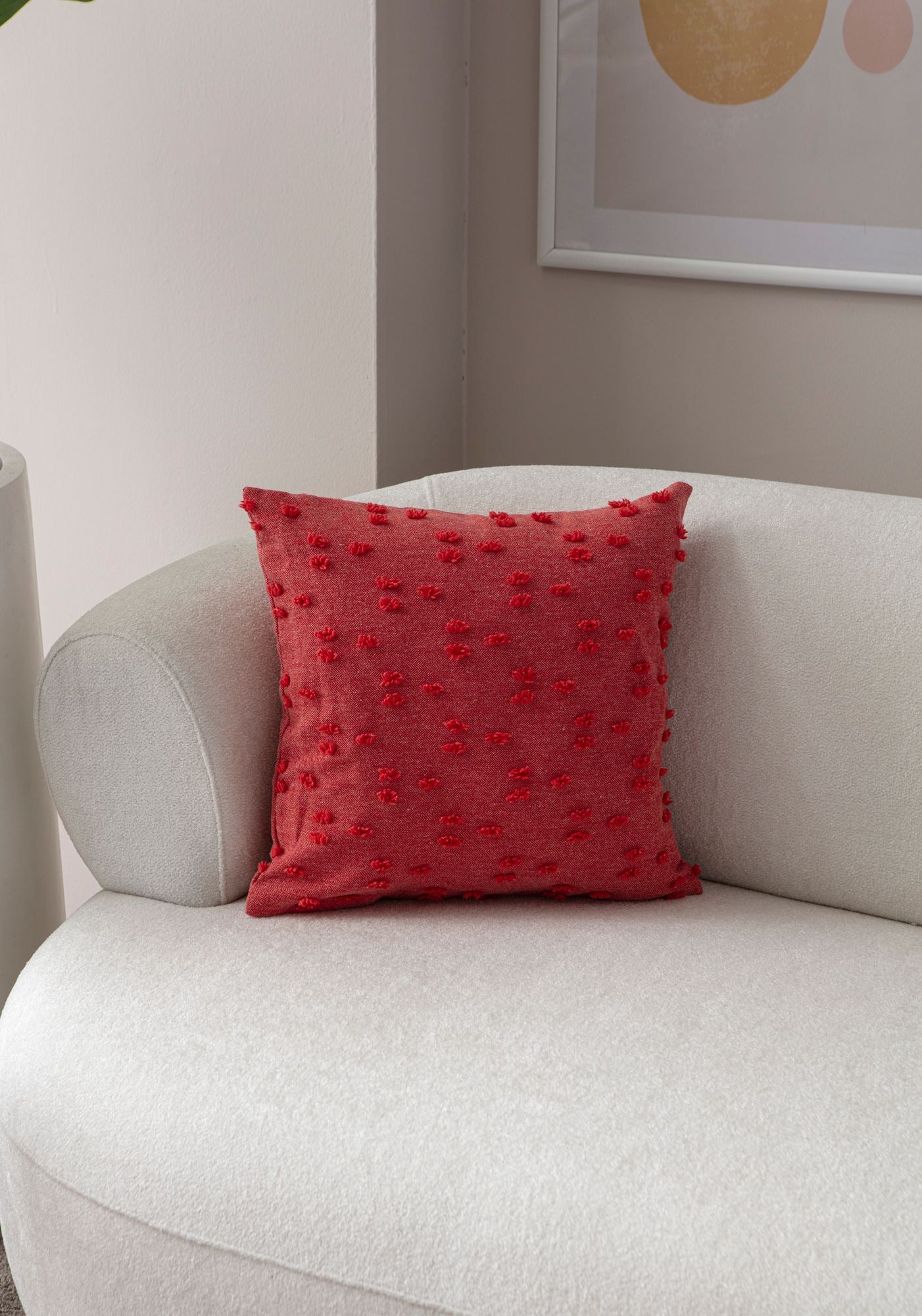 Capa de almofada – 43 x 43 cm – Vermelho – Poliéster