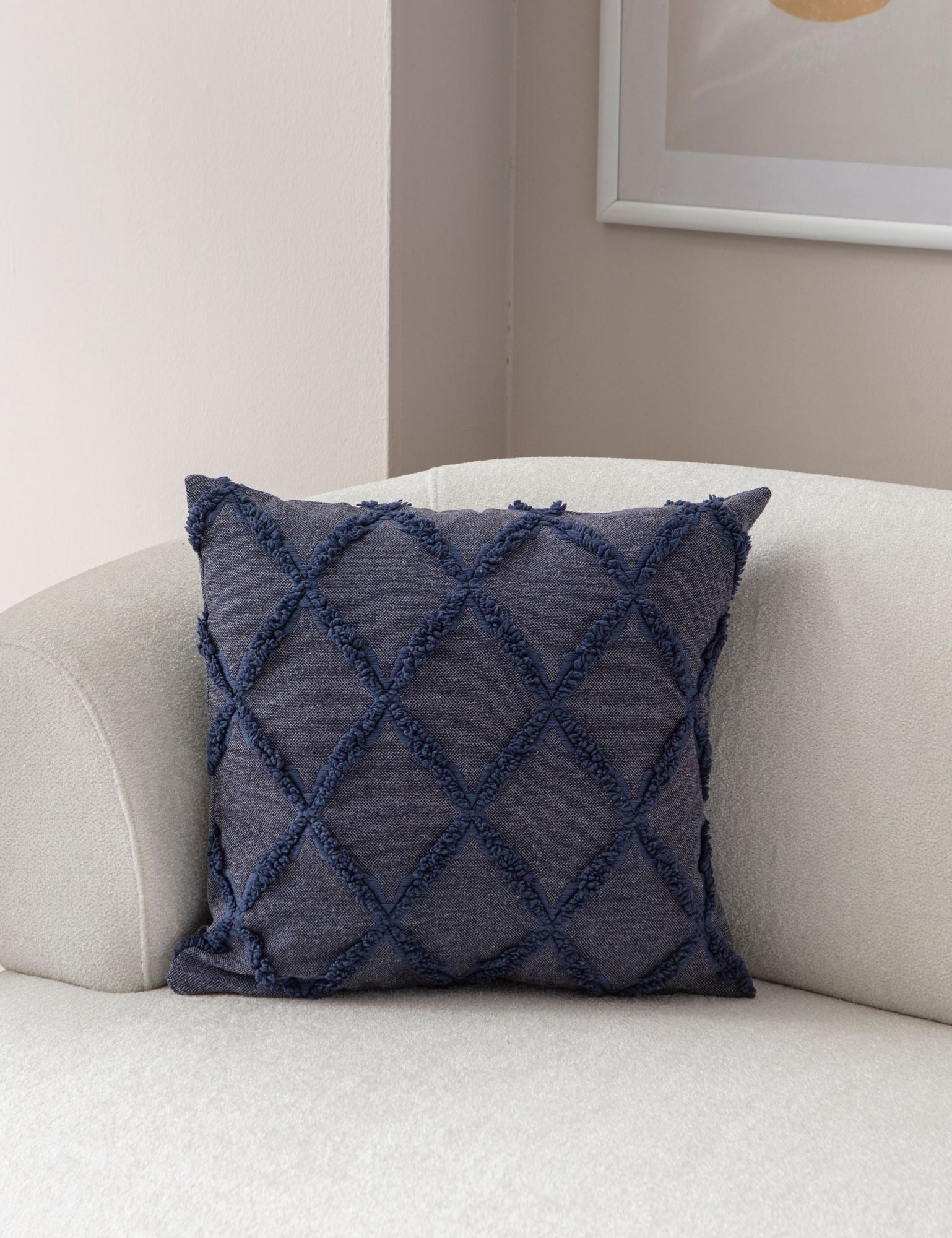 Capa de almofada – 43 x 43 cm – Azul – Poliéster