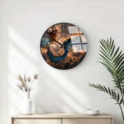 Relógio de Parede Decorativo em Vidro Multicolor Huhu327 - 40x40cm - 100% Vidro 4mm