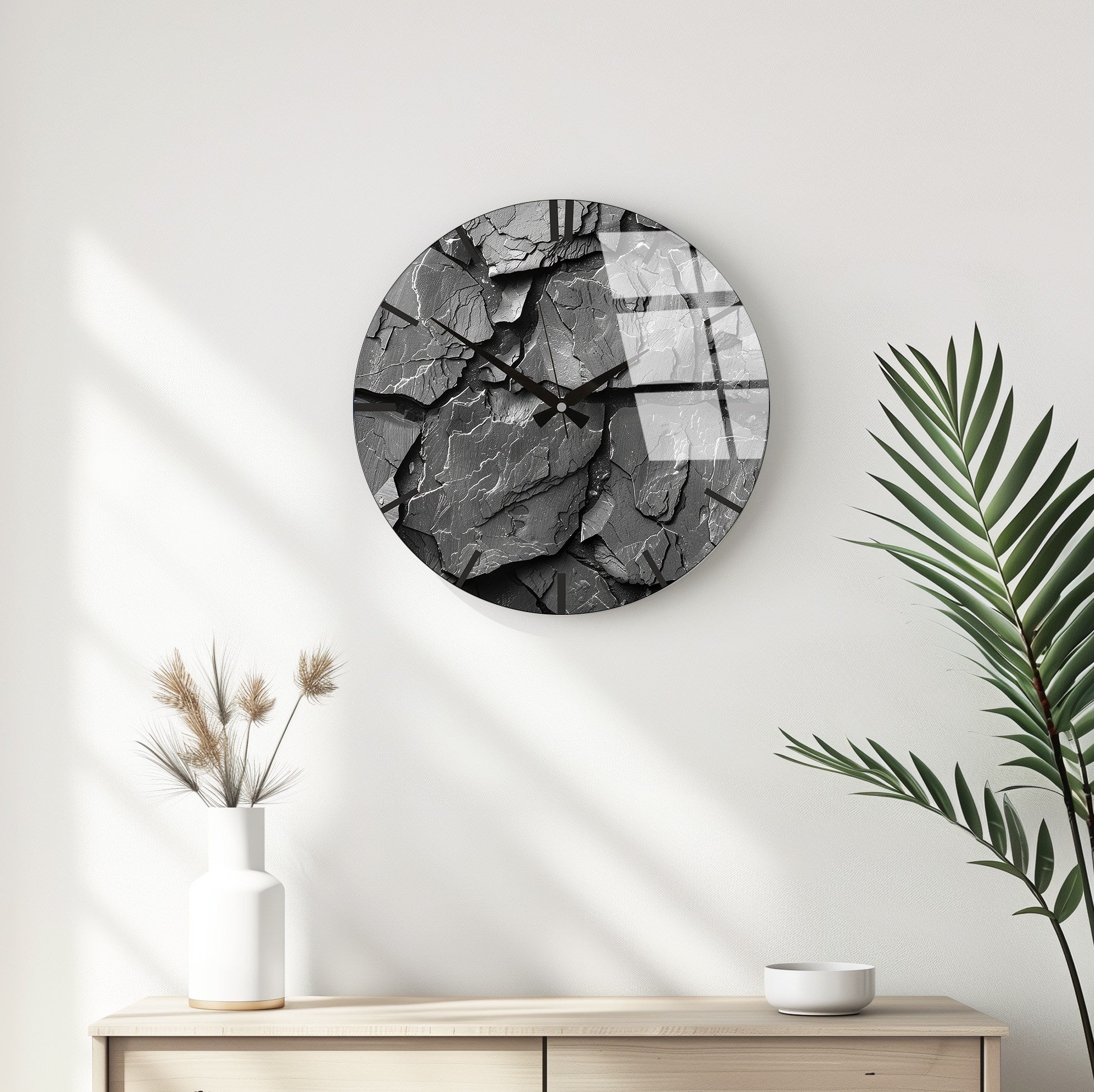 Relógio de Parede Decorativo em Vidro Multicolor Huhu328 - 40x40cm - 100% Vidro 4mm