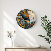 Relógio de Parede Decorativo em Vidro Multicolor Huhu330 - 40x40cm - 100% Vidro 4mm