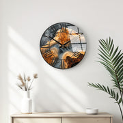 Relógio de Parede Decorativo em Vidro Multicolor Huhu331 - 40x40cm - 100% Vidro 4mm