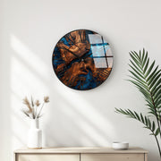 Relógio de Parede Decorativo em Vidro Multicolor Huhu332 - 40x40cm - 100% Vidro 4mm