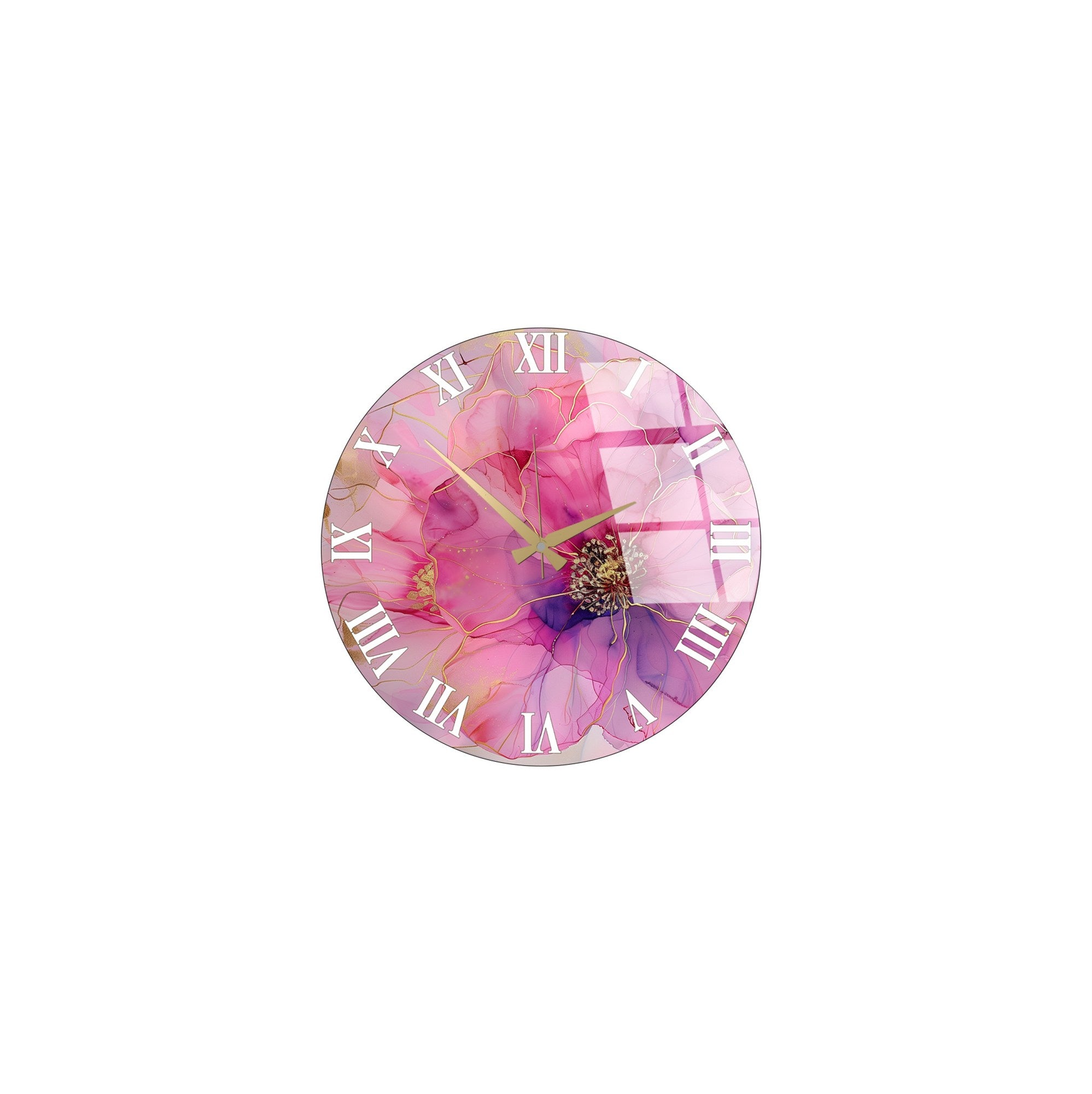 Relógio de Parede Decorativo em Vidro Multicolor Huhu339 - 40x40cm - 100% Vidro 4mm