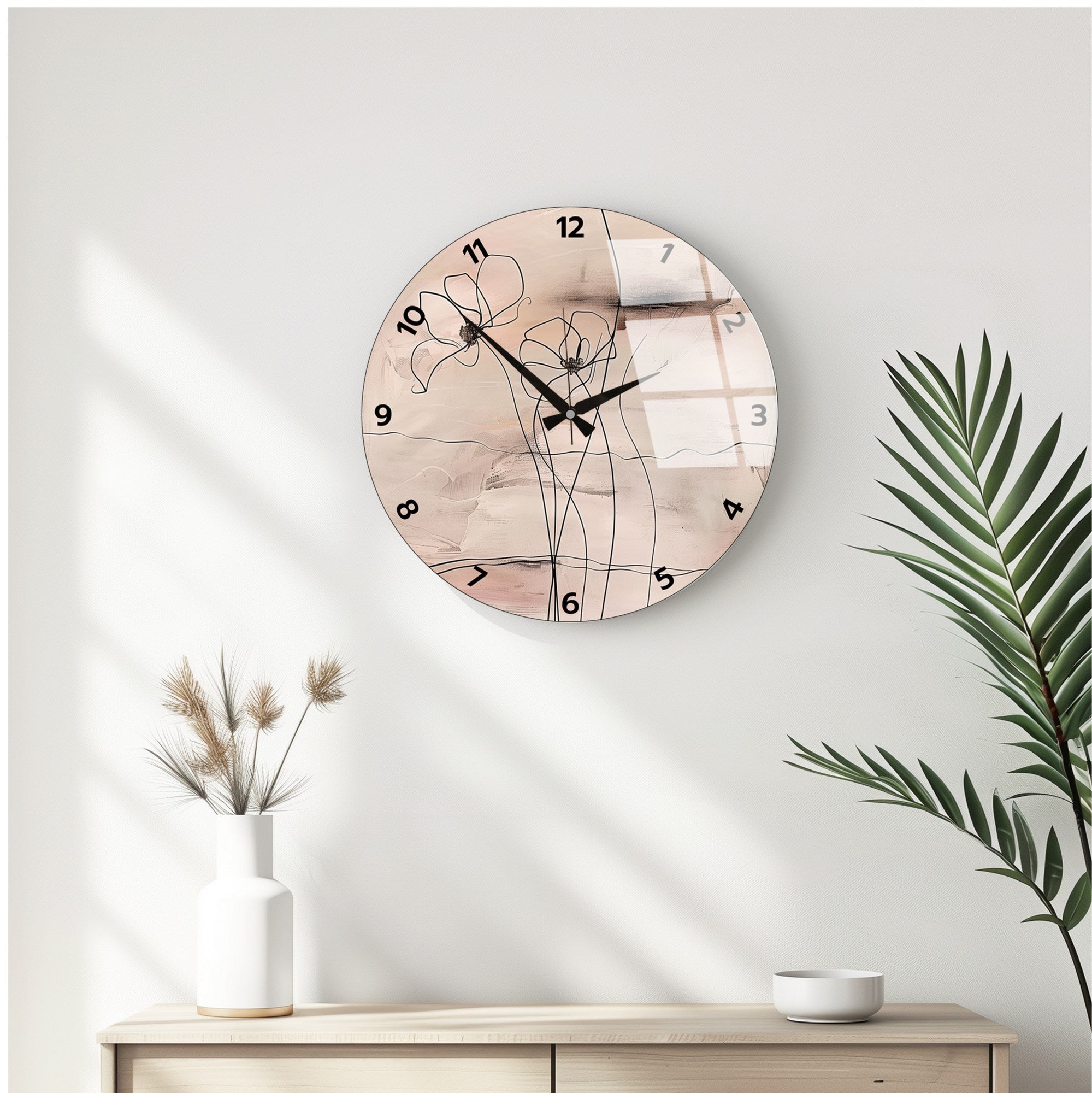 Relógio de Parede Decorativo em Vidro Multicolor Huhu343 - 40x40cm - 100% Vidro 4mm