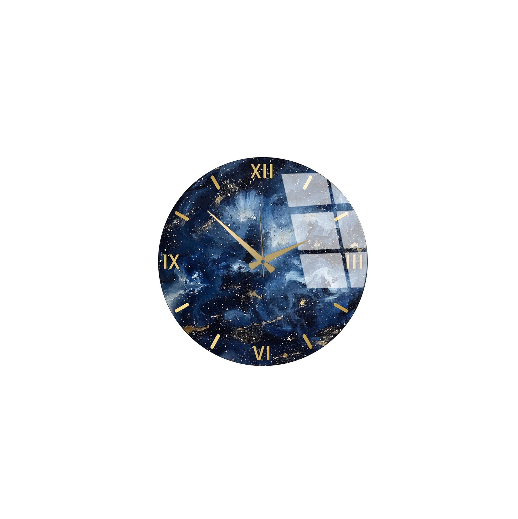 Relógio de Parede Decorativo em Vidro Multicolor Huhu350 - 40x40cm - 100% Vidro 4mm
