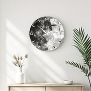 Relógio de Parede Decorativo em Vidro Multicolor Huhu353 - 40x40cm - 100% Vidro 4mm