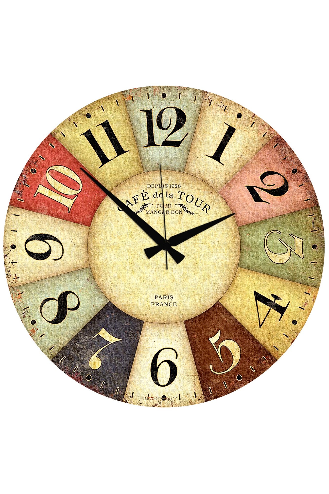 Relógio Decorativo MDF Multicolor 50x50cm - Design Moderno para Decoração de Interiores