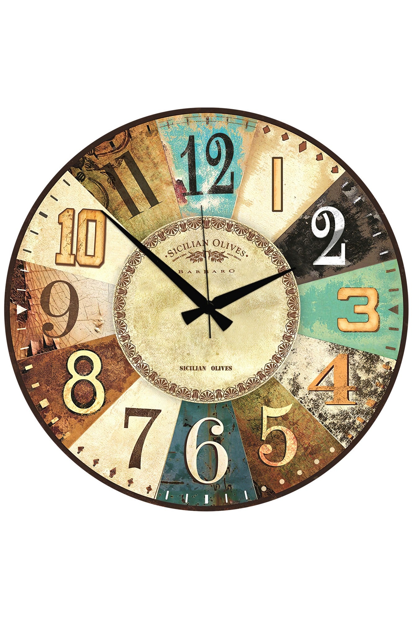 Relógio Decorativo MDF Multicolor 50x50cm - Design Moderno para Decoração de Interiores