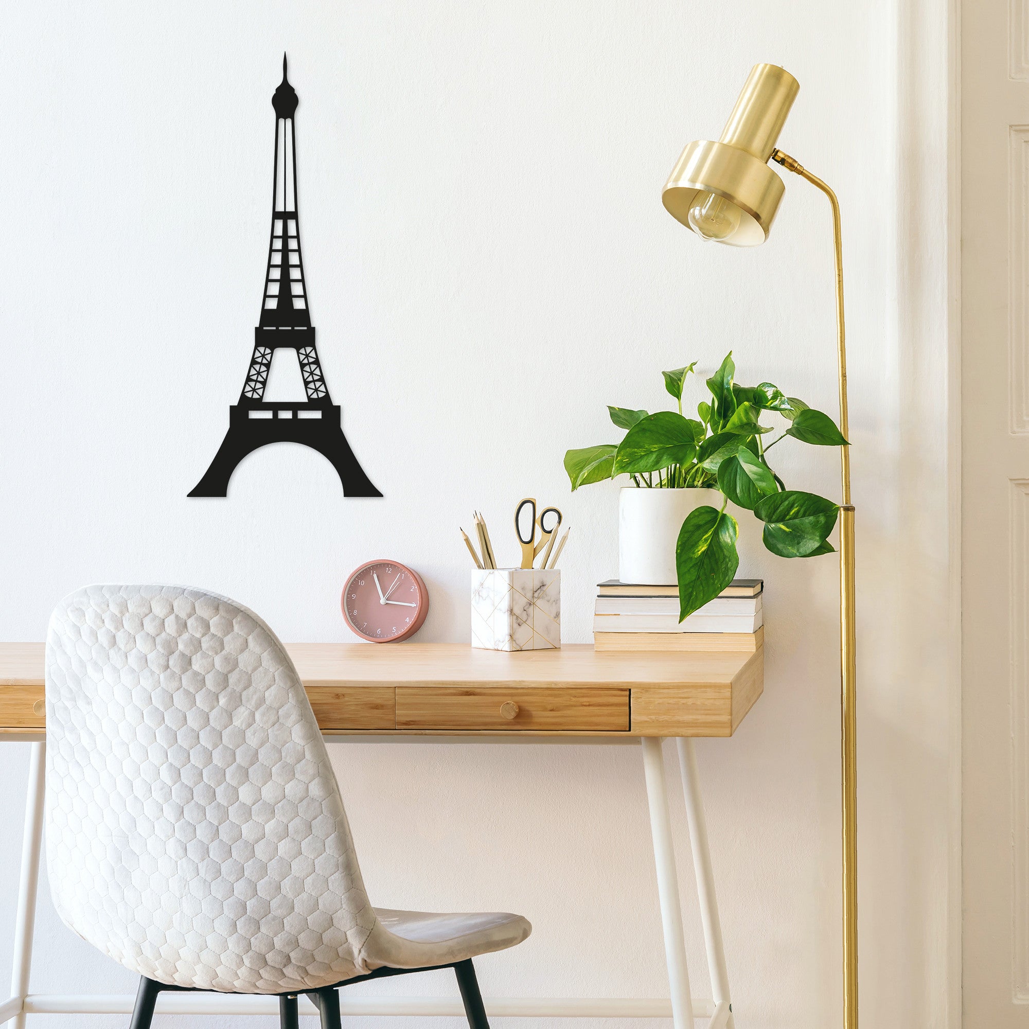 Acessório de parede decorativo de metal preto elegante, 22 x 48 cm | 100% metal (1,5 mm de espessura) | Fácil de pendurar na parede | Perfeito para decoração moderna de casa