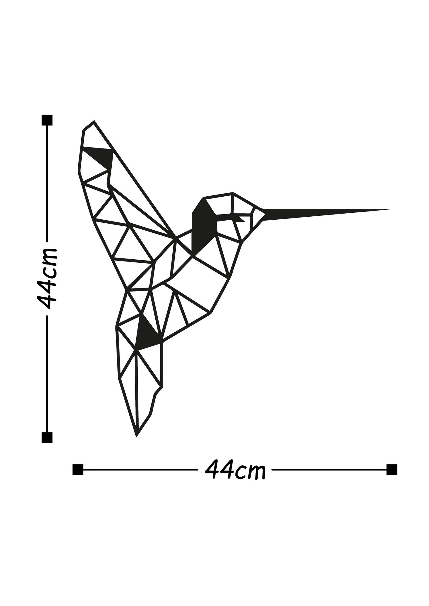 Acessório de parede decorativo de metal preto elegante, 44 x 44 cm | 100% metal, 1,5 mm de espessura | Fácil montagem na parede para decoração moderna de casa