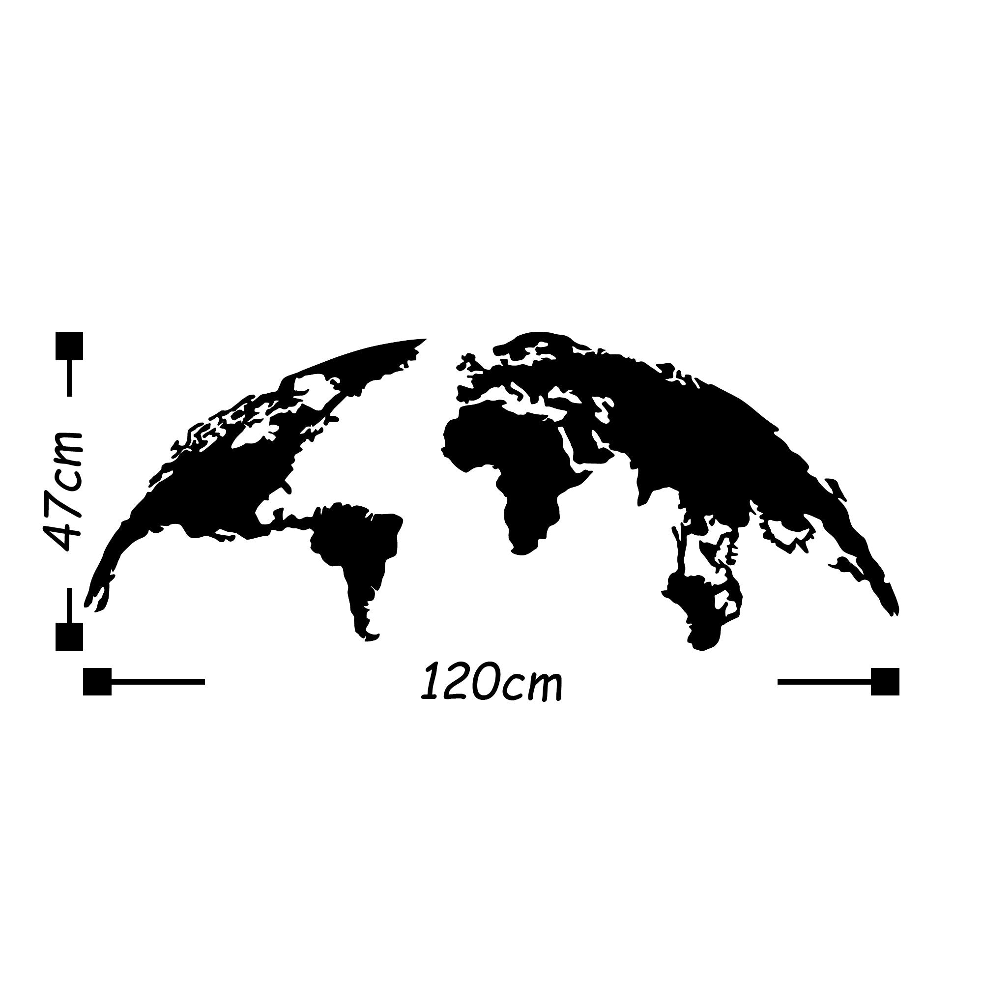 Acessório de parede decorativo de metal preto elegante, 120 x 47 cm | 100% metal (1,5 mm) | Fácil montagem na parede | Perfeito para decoração moderna de casa