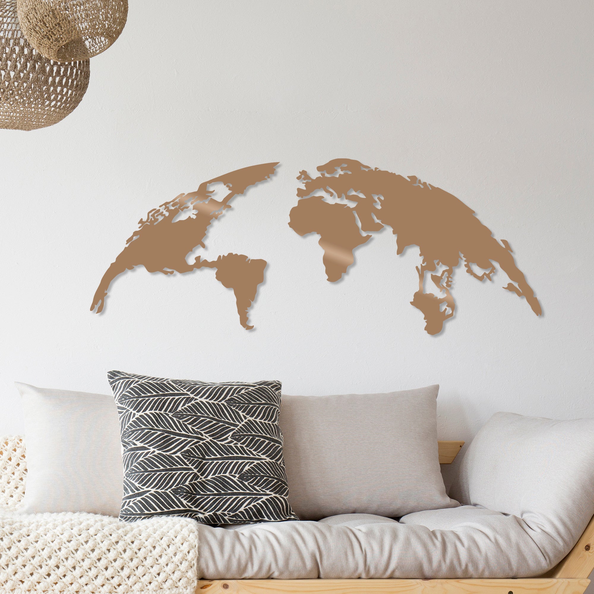 Elegante acessório decorativo de parede em metal cobre, 150 x 59 cm | 100% metal (1,5 mm de espessura) | Leve (1,8 kg) e fácil de pendurar | Perfeito para decoração moderna