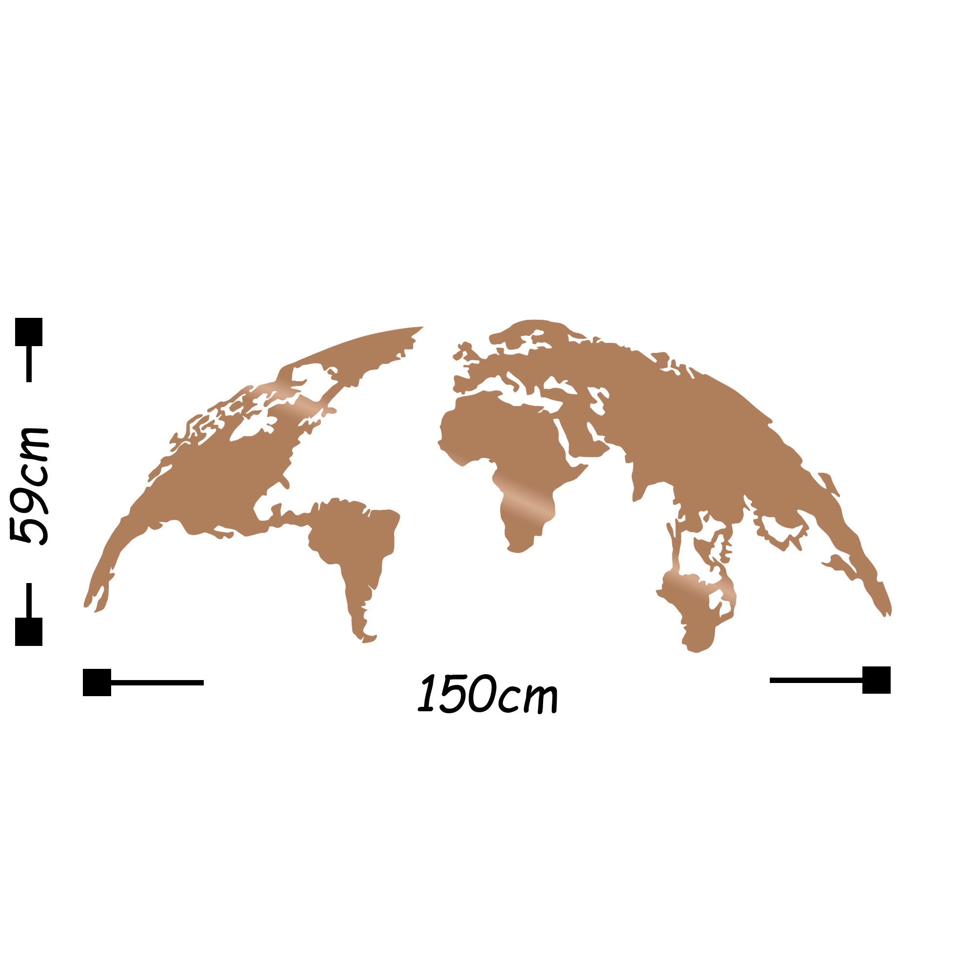 Elegante acessório decorativo de parede em metal cobre, 150 x 59 cm | 100% metal (1,5 mm de espessura) | Leve (1,8 kg) e fácil de pendurar | Perfeito para decoração moderna