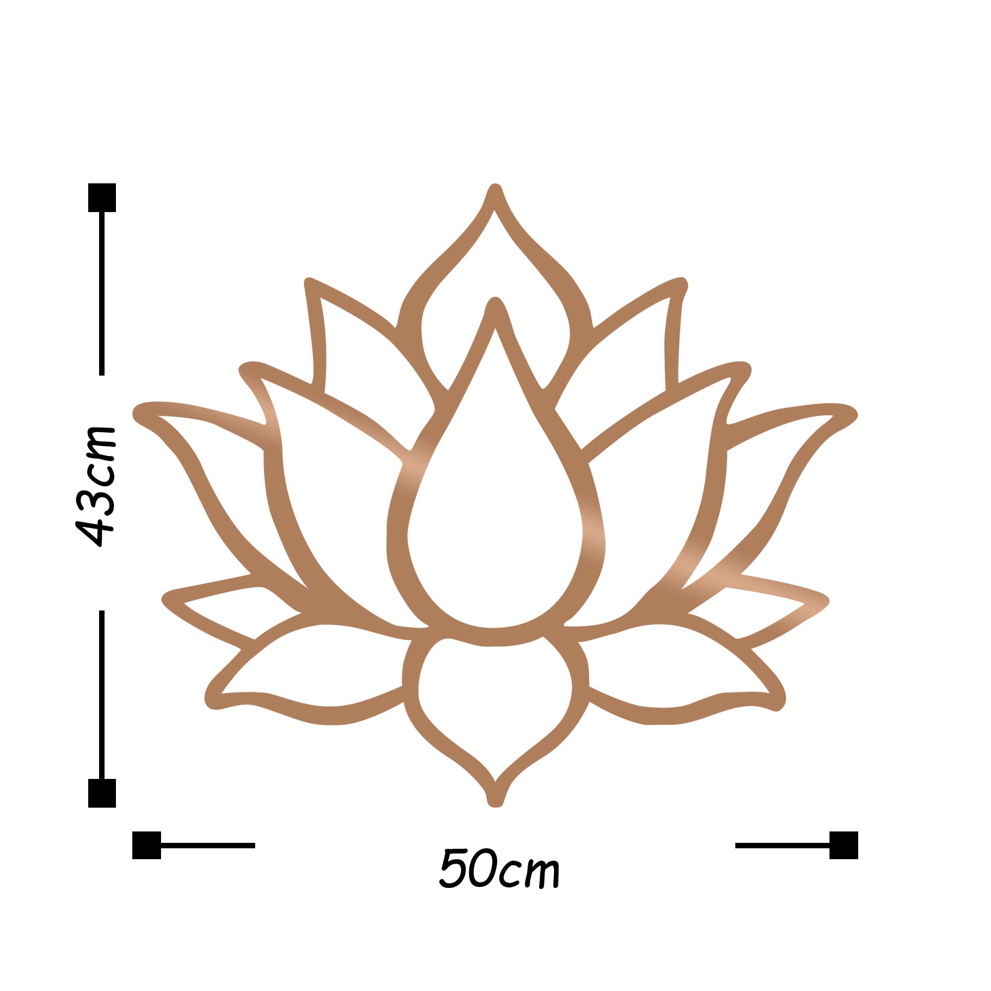 Acessório Decorativo de Parede – 50 x 43 cm – Cobre – Metal