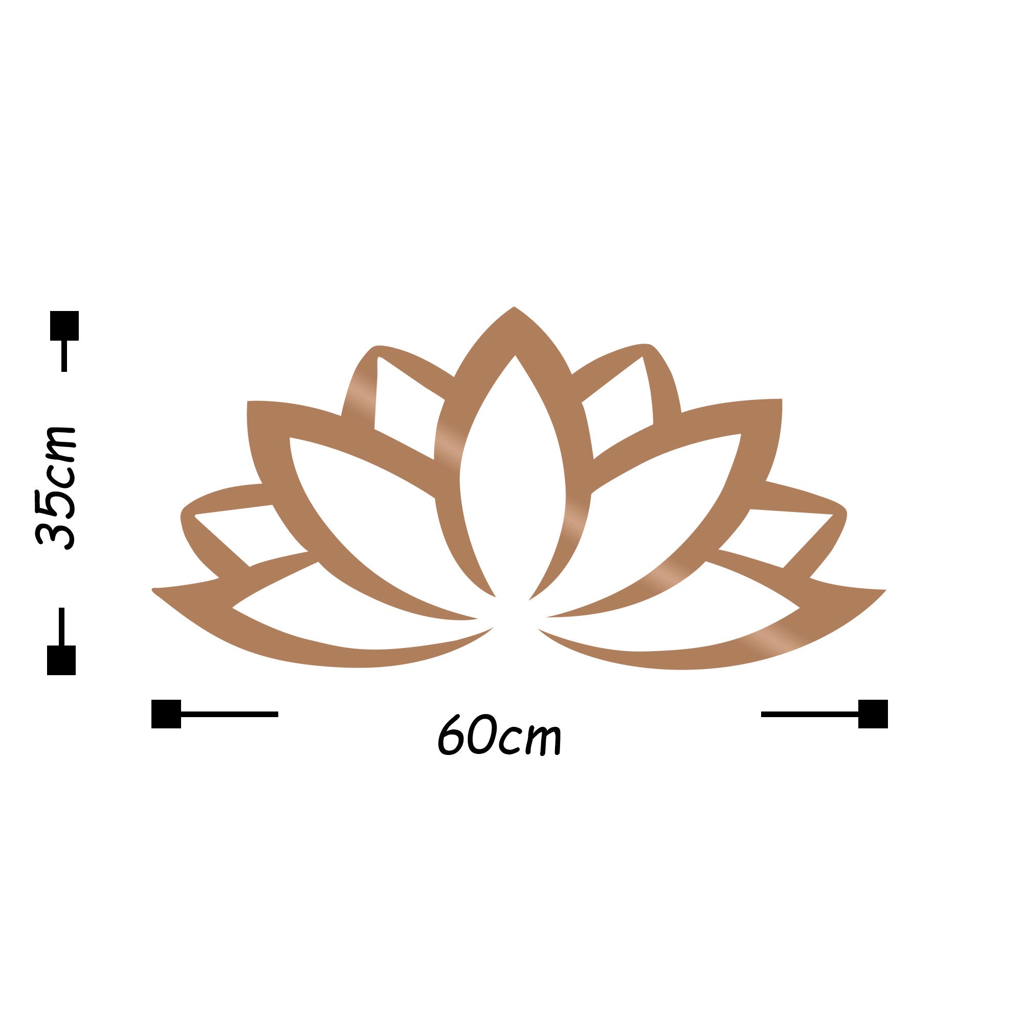 Acessório decorativo de parede – 60 x 35 cm – cobre – 100% metal