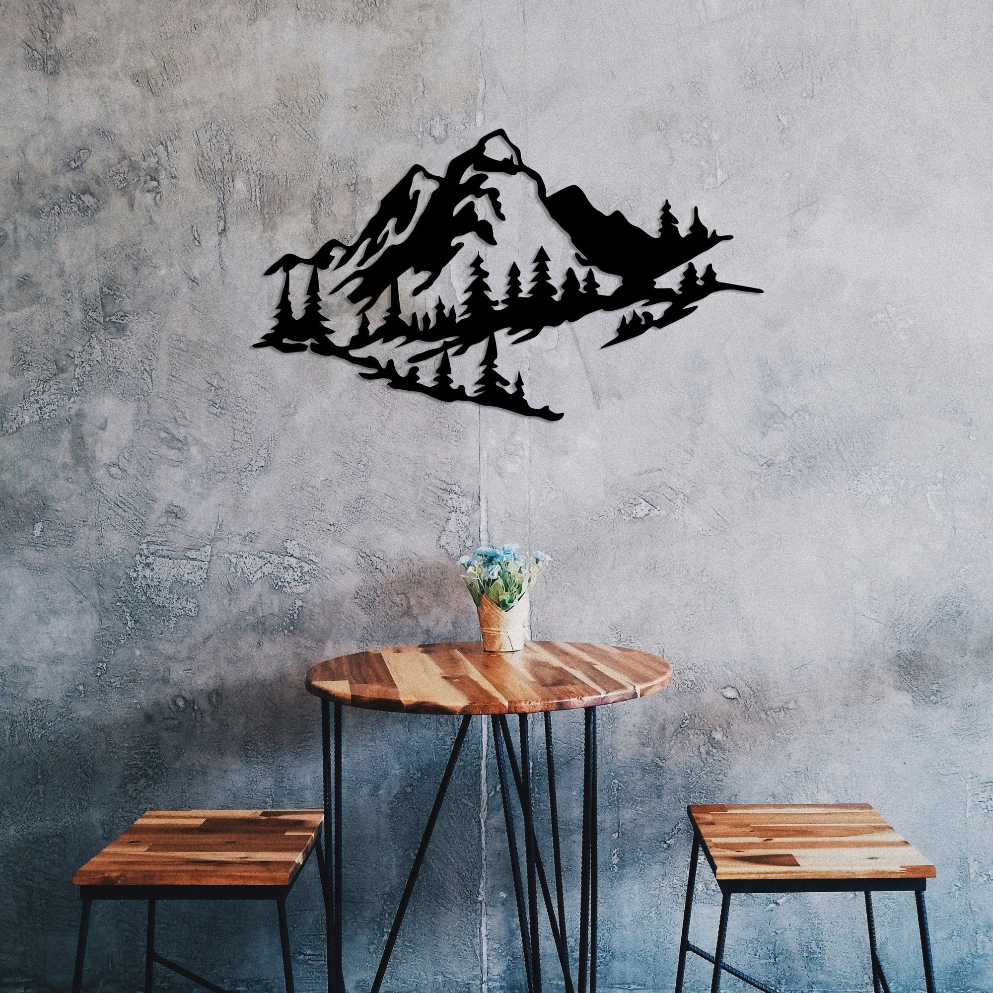 Acessório decorativo de parede – 40 x 70 cm – Preto – 100% metal