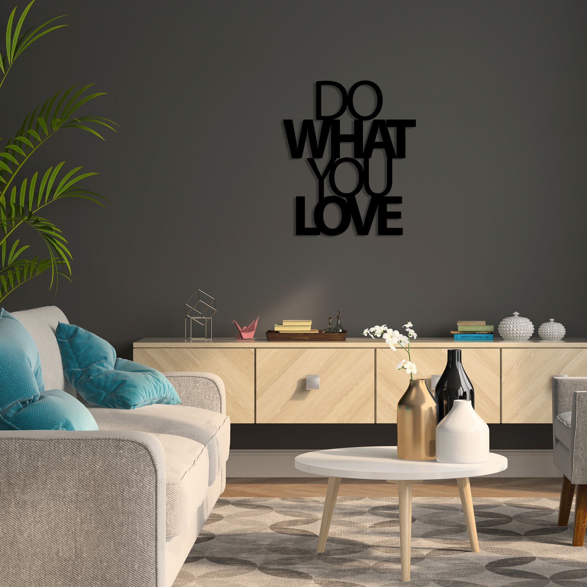 Acessório de parede decorativo de metal preto elegante, 47 x 55 cm | 100% metal, 1,5 mm de espessura | Fácil montagem na parede para decoração moderna de casa