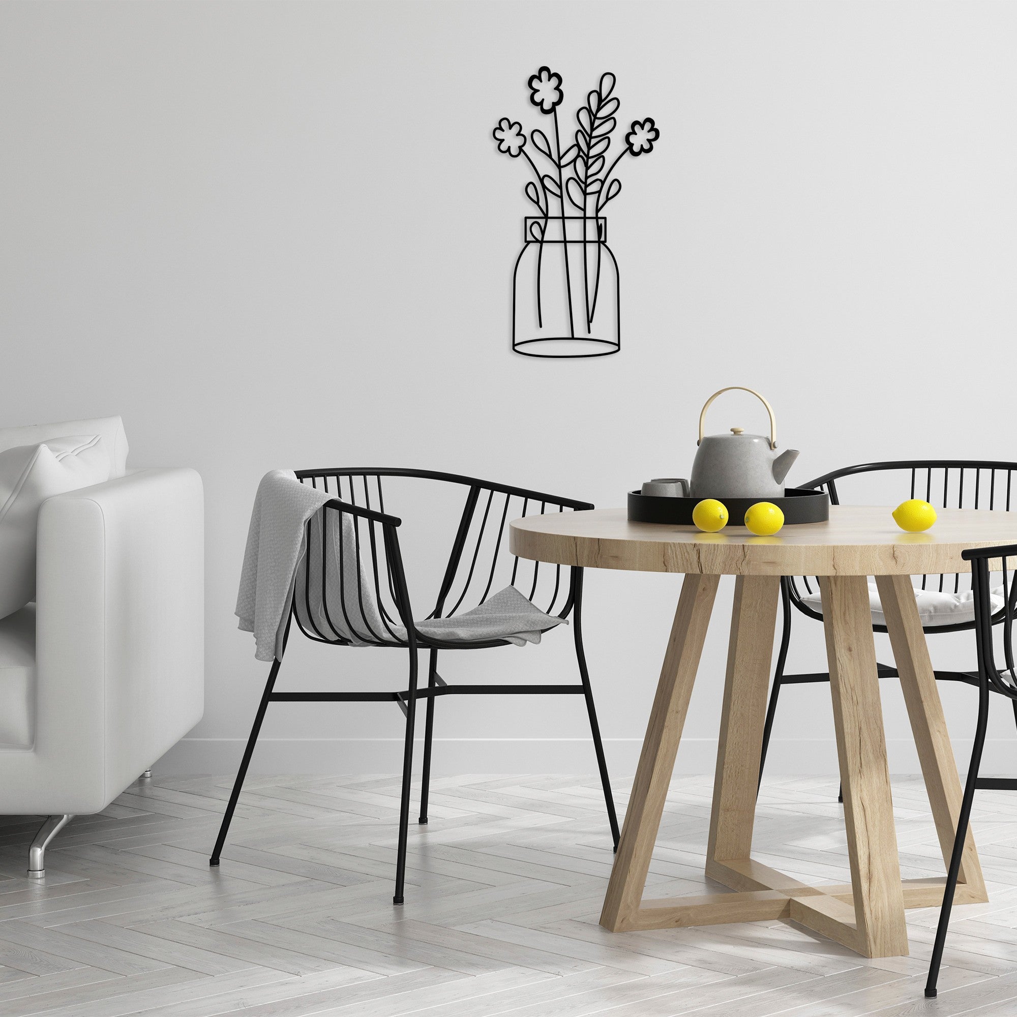 Acessório de parede decorativo de metal preto elegante, 40 x 70 cm | 100% metal (1,5 mm de espessura) | Fácil montagem na parede | Perfeito para decoração moderna de casa